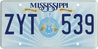MS license plate ZYT539