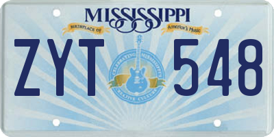 MS license plate ZYT548