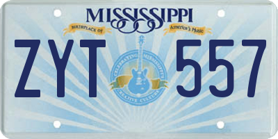 MS license plate ZYT557