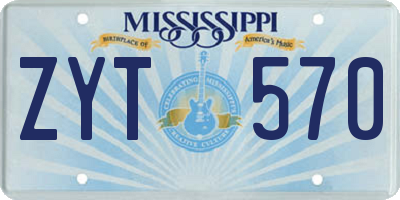 MS license plate ZYT570