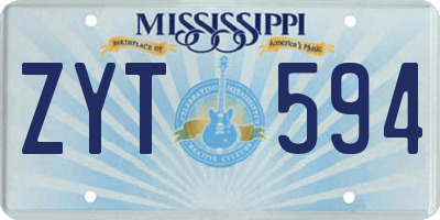 MS license plate ZYT594
