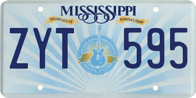 MS license plate ZYT595