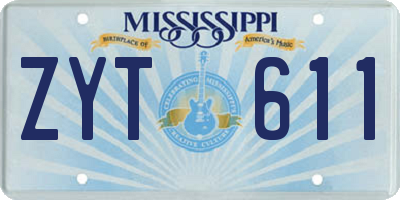 MS license plate ZYT611