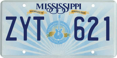 MS license plate ZYT621