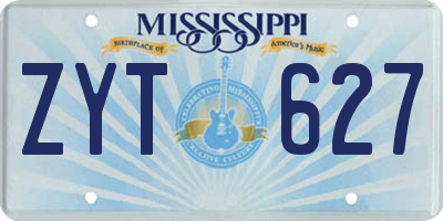MS license plate ZYT627