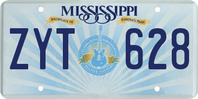 MS license plate ZYT628