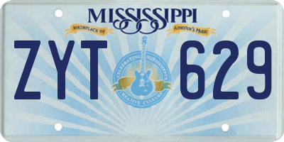 MS license plate ZYT629