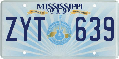 MS license plate ZYT639