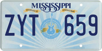 MS license plate ZYT659