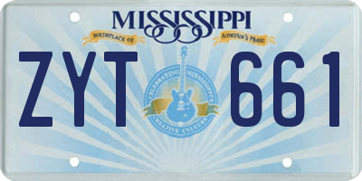 MS license plate ZYT661