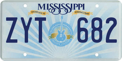 MS license plate ZYT682