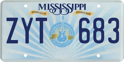 MS license plate ZYT683