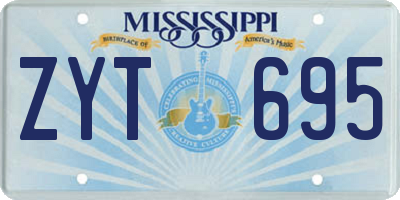 MS license plate ZYT695
