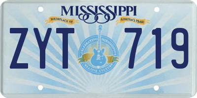 MS license plate ZYT719