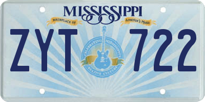 MS license plate ZYT722