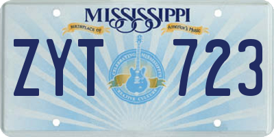 MS license plate ZYT723