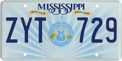 MS license plate ZYT729