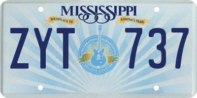 MS license plate ZYT737