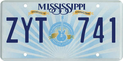 MS license plate ZYT741