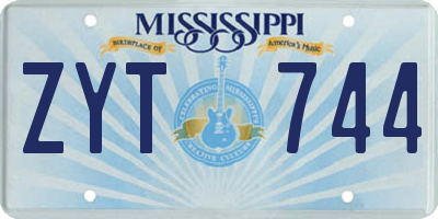 MS license plate ZYT744