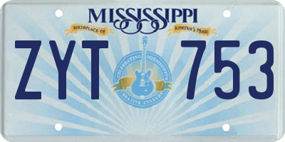 MS license plate ZYT753