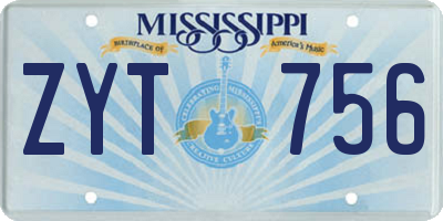 MS license plate ZYT756