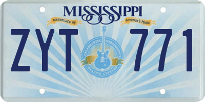 MS license plate ZYT771