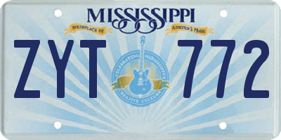 MS license plate ZYT772