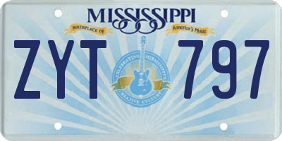 MS license plate ZYT797