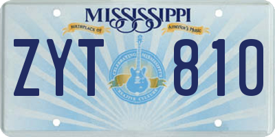 MS license plate ZYT810