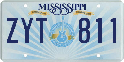 MS license plate ZYT811