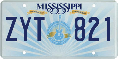 MS license plate ZYT821