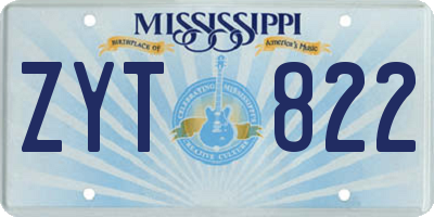 MS license plate ZYT822