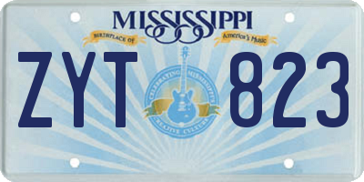 MS license plate ZYT823