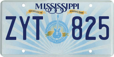 MS license plate ZYT825