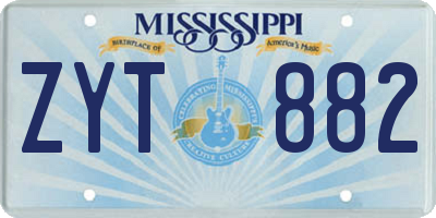 MS license plate ZYT882