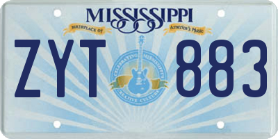 MS license plate ZYT883