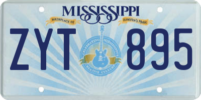 MS license plate ZYT895