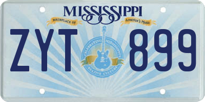 MS license plate ZYT899