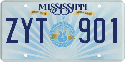 MS license plate ZYT901
