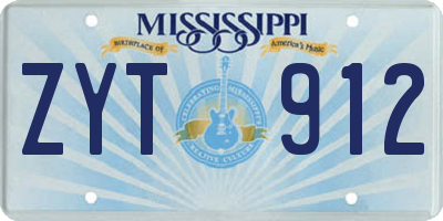MS license plate ZYT912