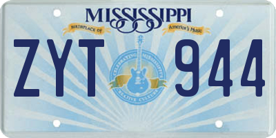 MS license plate ZYT944