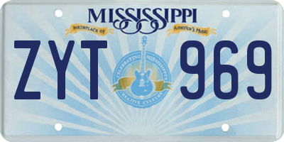 MS license plate ZYT969