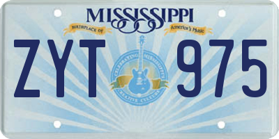 MS license plate ZYT975
