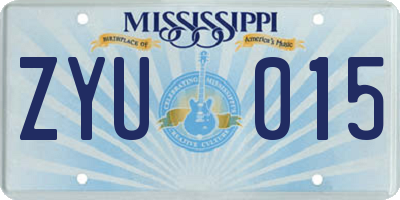 MS license plate ZYU015