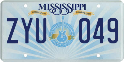 MS license plate ZYU049