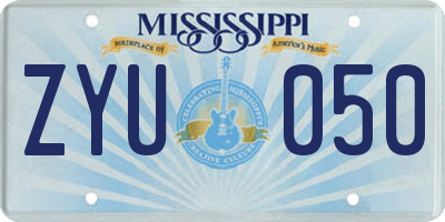 MS license plate ZYU050