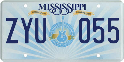 MS license plate ZYU055