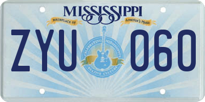 MS license plate ZYU060