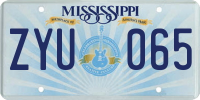 MS license plate ZYU065